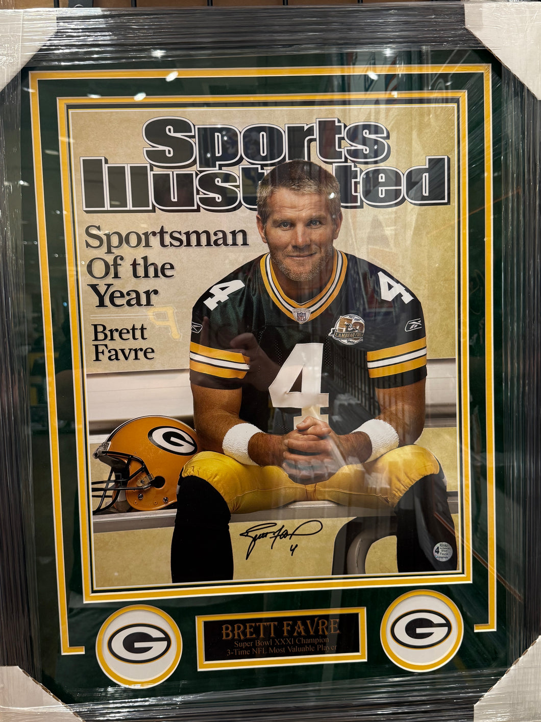 Green Bay Packers Brett Farve Signed Autographed 16x20 Photo Custom Framed Brett Farve COA