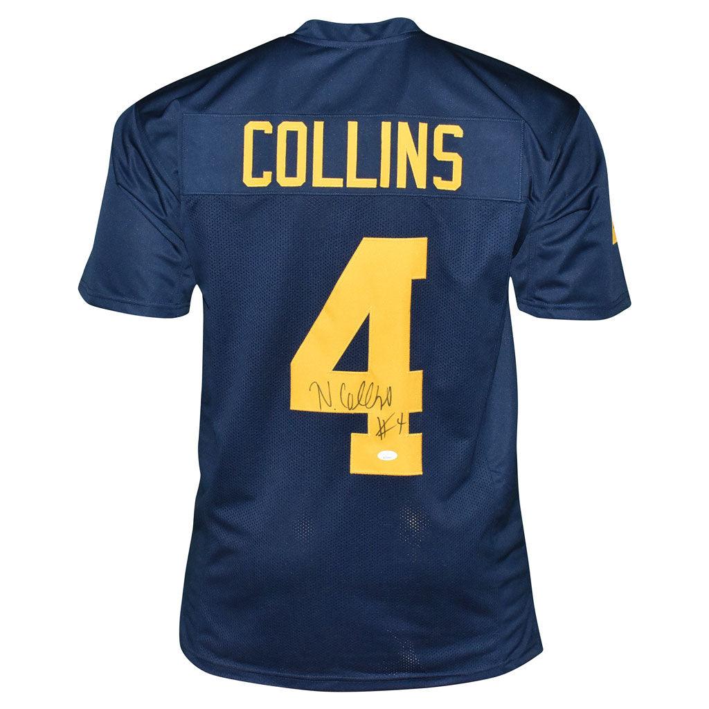 Michigan Wolverines Nico Collins Hand Signed Autographed Custom Blue Jersey with JSA COA
