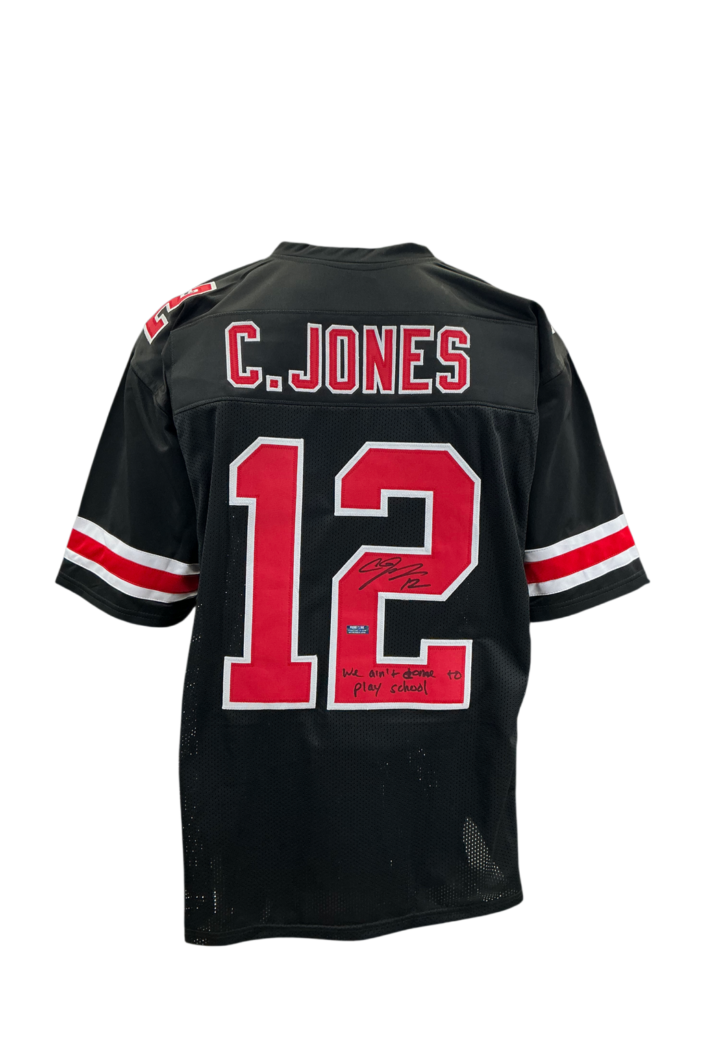 Cardale Jones Signed Autographed Ohio State Buckeyes Custom Black Jersey With We Ain’t Come Here To Play School Inscription Prime Time Witness COA