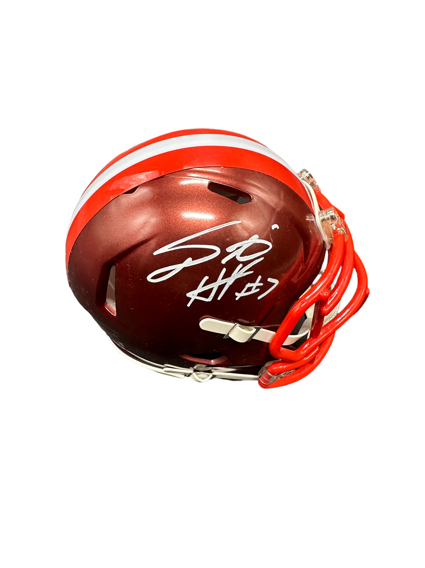 Cleveland Browns Dustin Hopkins Hand Signed Autographed Flash Mini Helmet with JSA COA