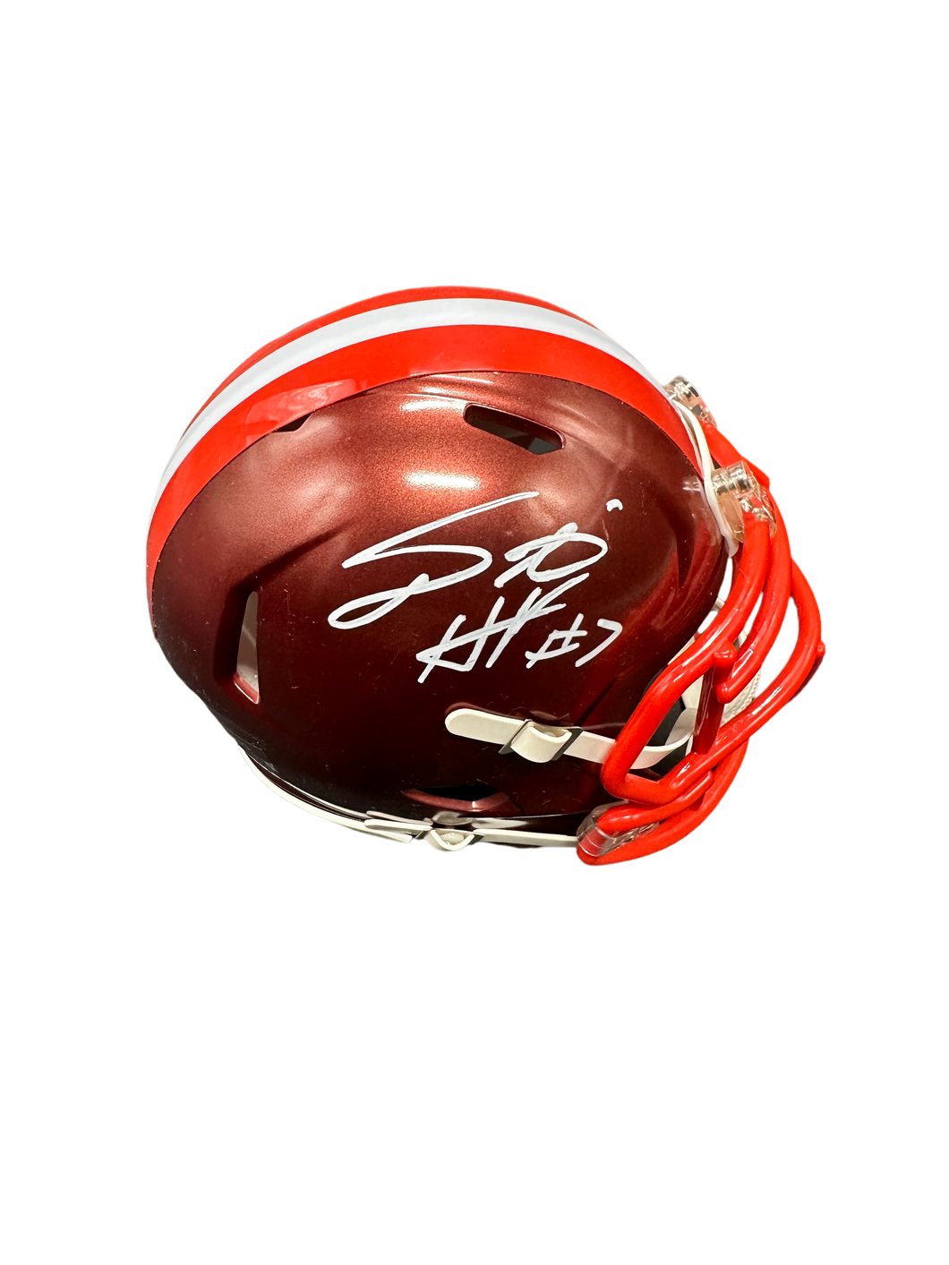 Cleveland Browns Dustin Hopkins Hand Signed Autographed Flash Mini Helmet JSA COA