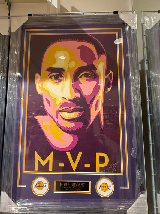 Los Angeles Lakers Artist Proof Signed Autographed Photo Custom Framed