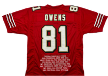 Load image into Gallery viewer, Terrell Owens “T.O.” San Francisco 49ers Unsigned Custom Stat Jersey