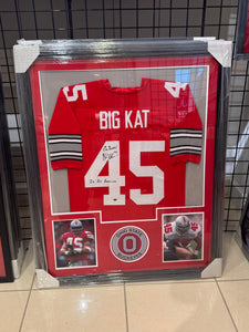 Ohio State Buckeyes Big Kat Hand Signed Autographed Jersey Custom Framed cas COA