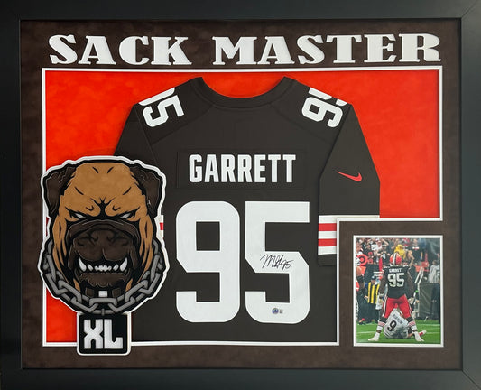 Myles Garrett Signed Autographed Cleveland Browns Authentic Nike Jersey Custom Framed Beckett COA