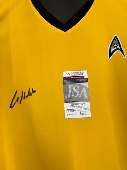 William Shatner Hand Signed Autographed Star Trek Yellow Custom Shirt JSA COA