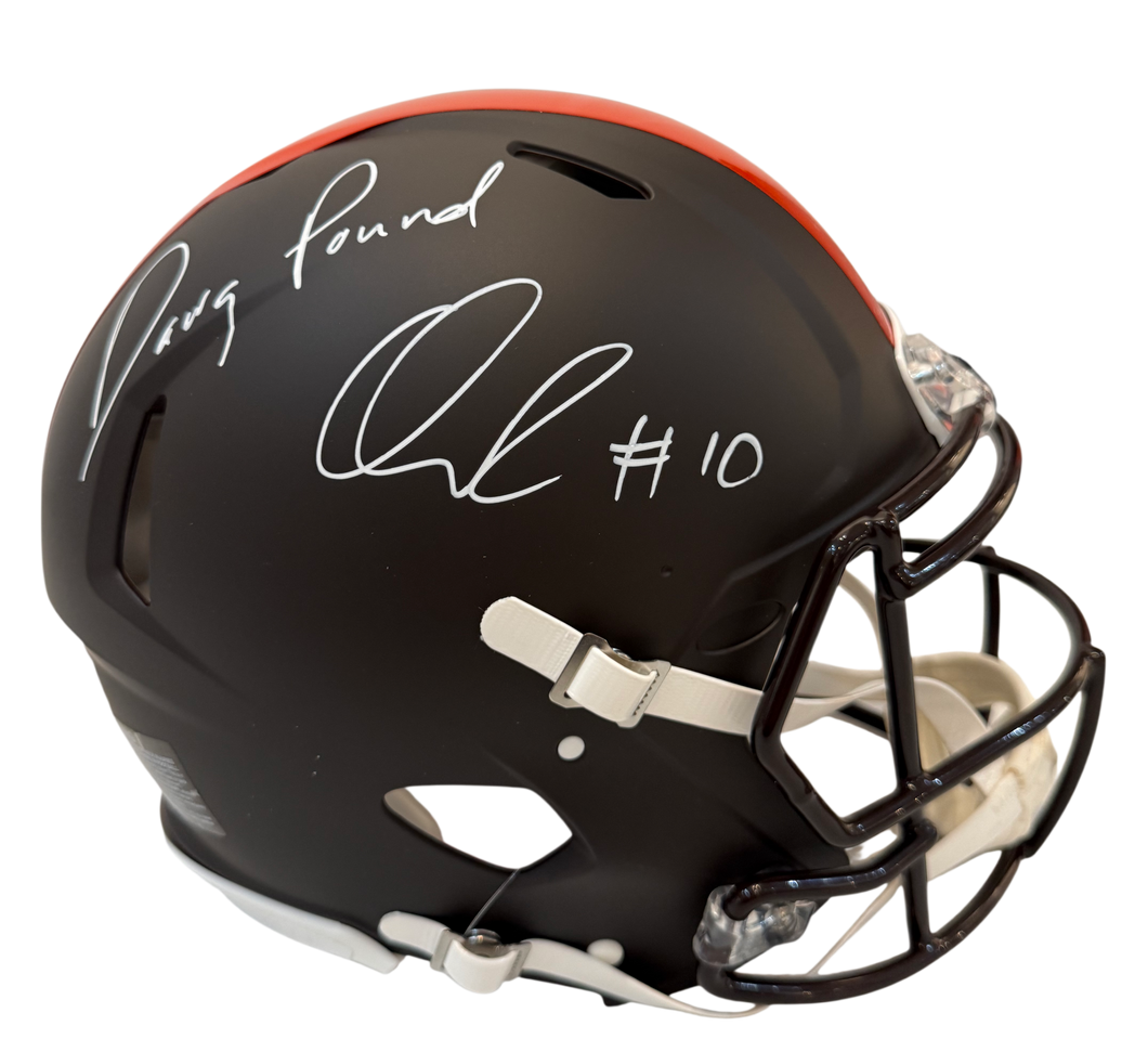 Quinshon Judkins Signed Autographed Cleveland Browns Alpha Dawg Authentic Speed Helmet With “Dawg Pound” Inscription Swau COA