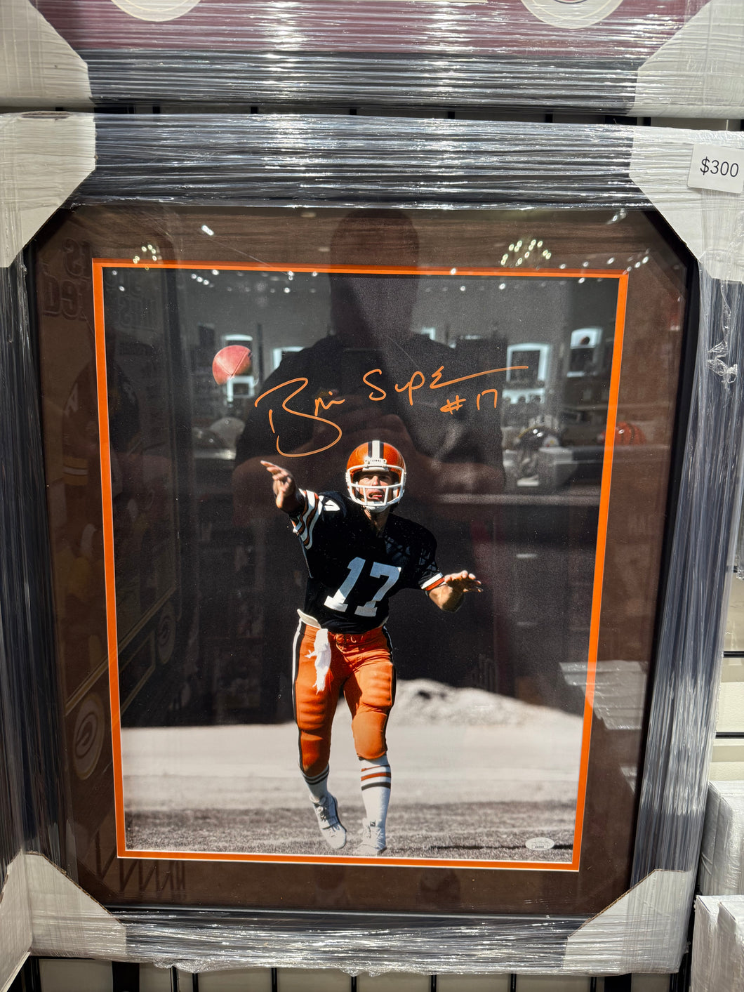 Cleveland Browns Brian Sipe Signed Autographed 16x20 Photo Custom Framed JSA COA