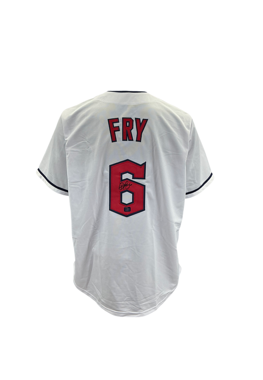 David Fry Signed Autographed Cleveland Guardians Custom White Jersey PROVA COA