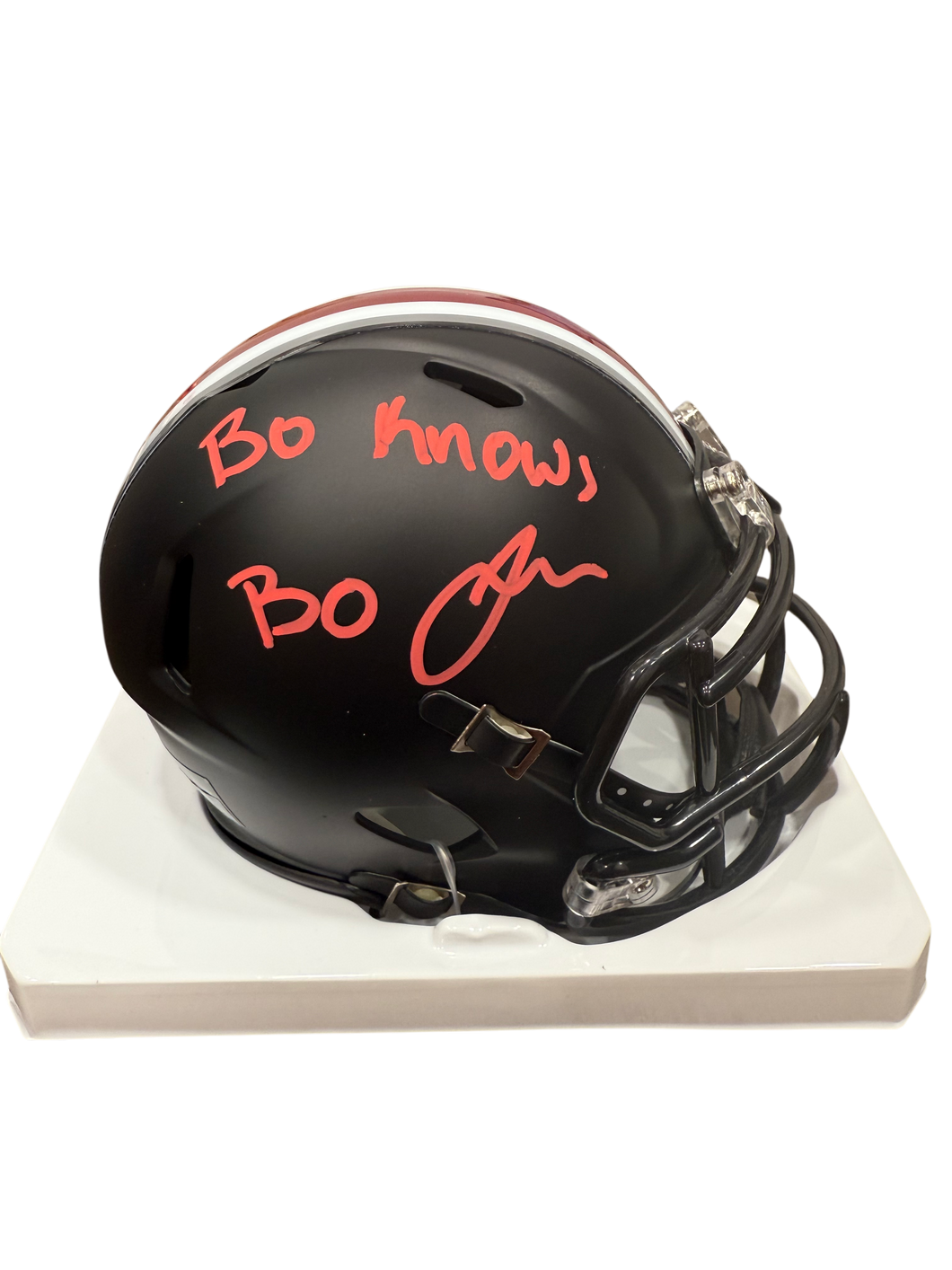 Bo Jackson Signed Autographed Ohio State Mini Helmet With Inscription THESE ARE EXTREMELY LIMITED Prime Time Witness COA