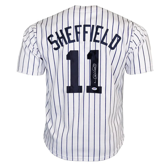 New York Yankees Gary Sheffield Hand Signed Autographed Custom Pin Striped Jersey JSA COA