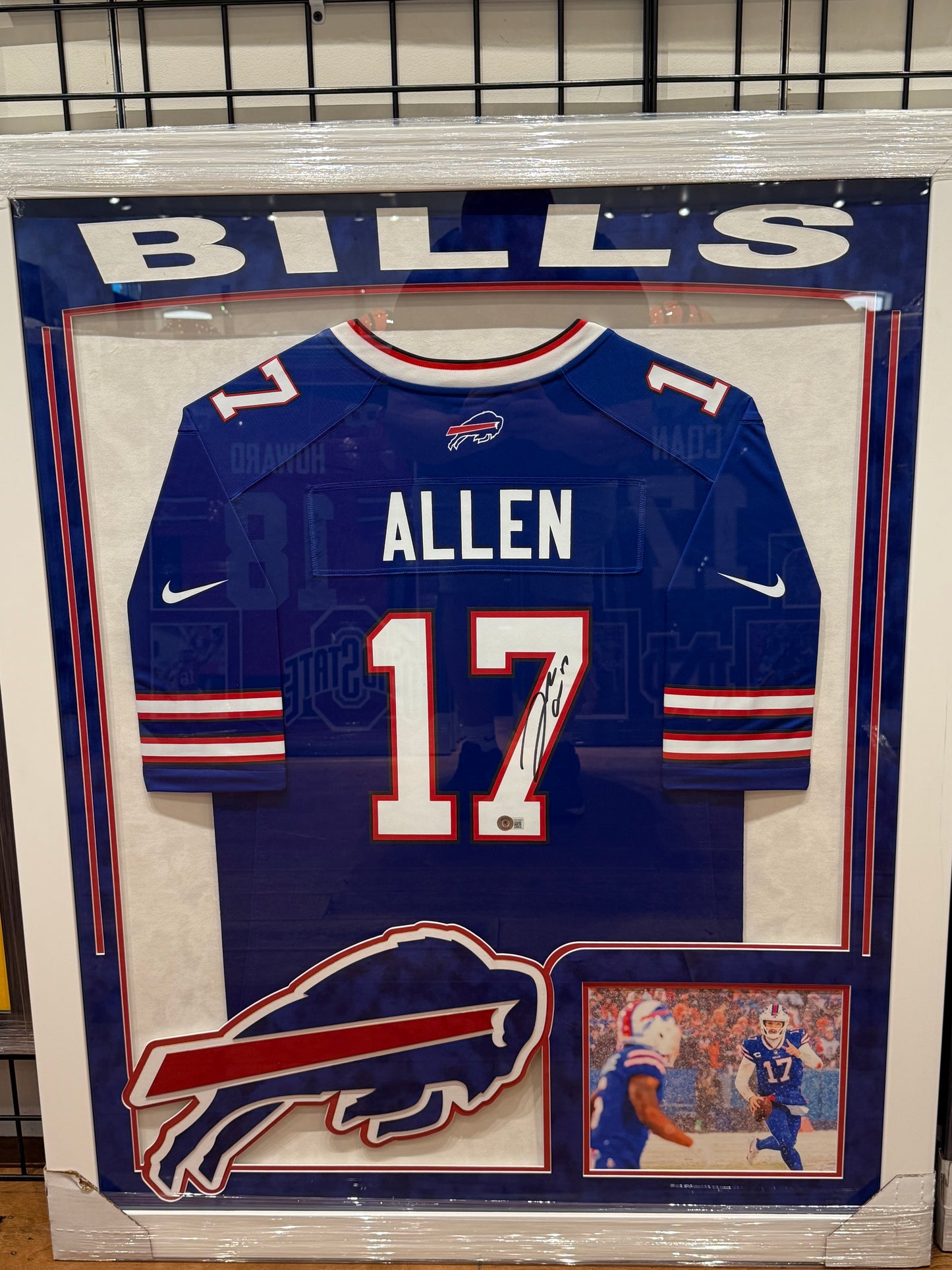 Buffalo Bills Josh Allen Signed Autographed Nike Jersey Custom Framed BAS COA