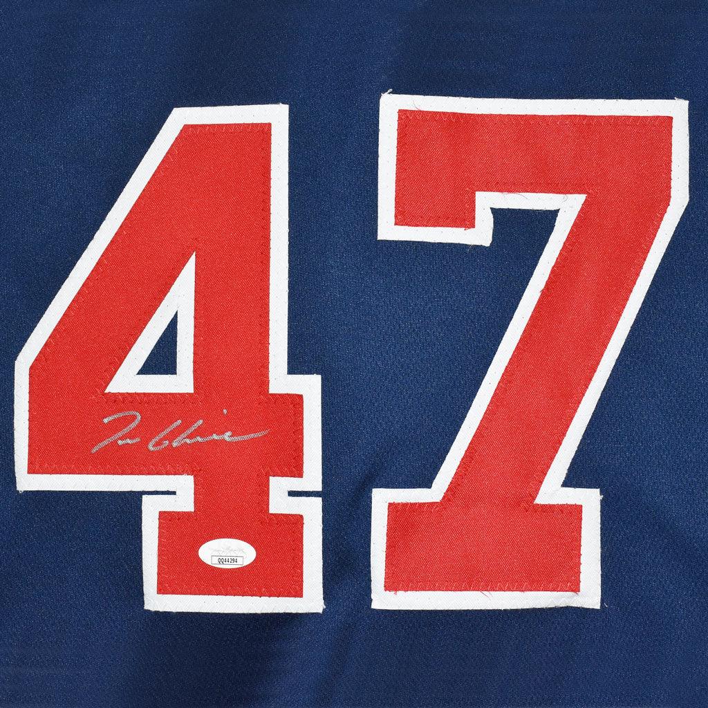Atlanta Braves Tom Glavin Hand Signed Autographed Custom Blue Jersey JSA COA