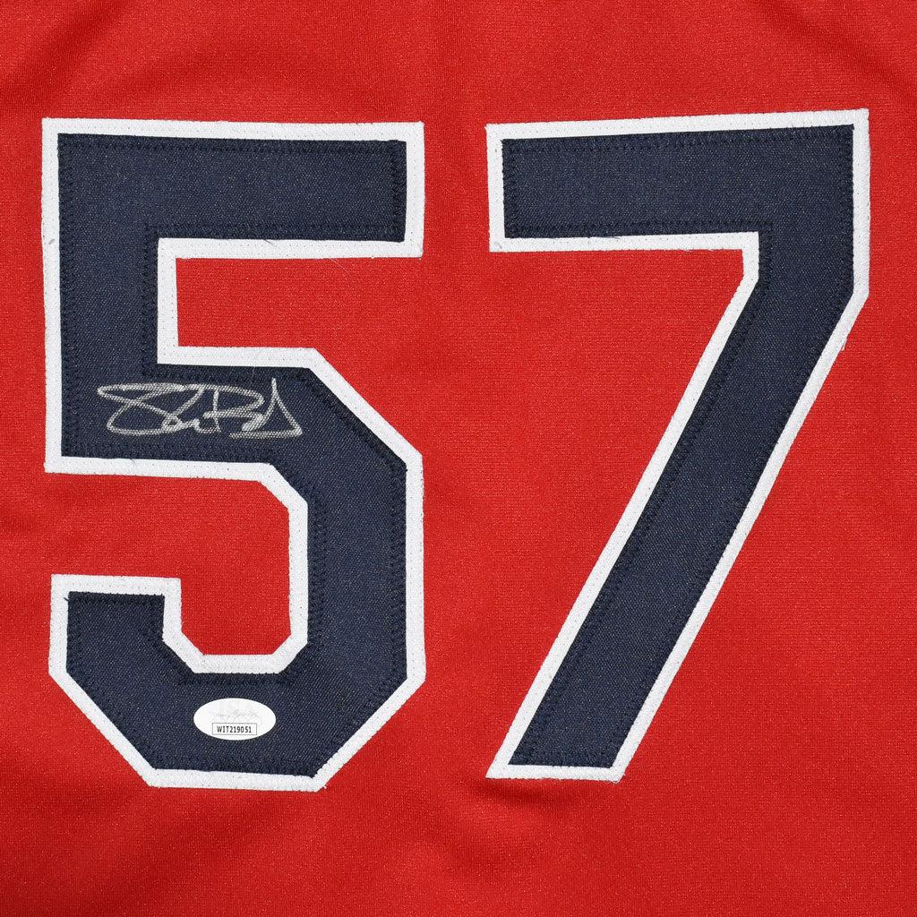 Cleveland Indians Shane Bieber Hand Signed Autographed Red Jersey JSA COA