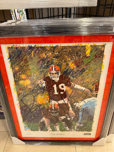 Cleveland Browns Bernie Kosar Signed Autographed Big Photo Custom Framed JSA COA