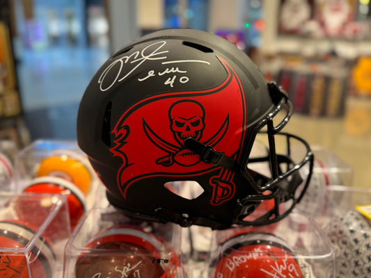 Tampa Bay Buccaneers Mike Alstot Hand Signed Autographed Full Size Authentic Helmet BAS coa