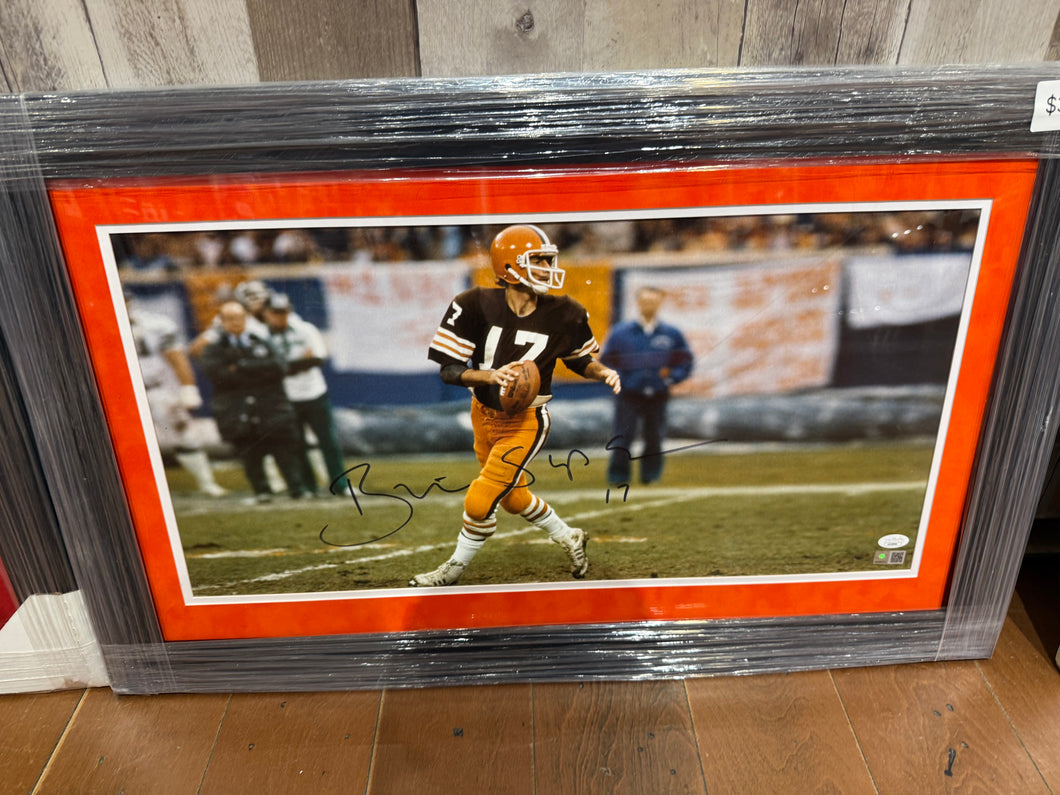Cleveland Browns Brian Sipe Signed Autographed 16x20 Photo Custom Framed JSA COA