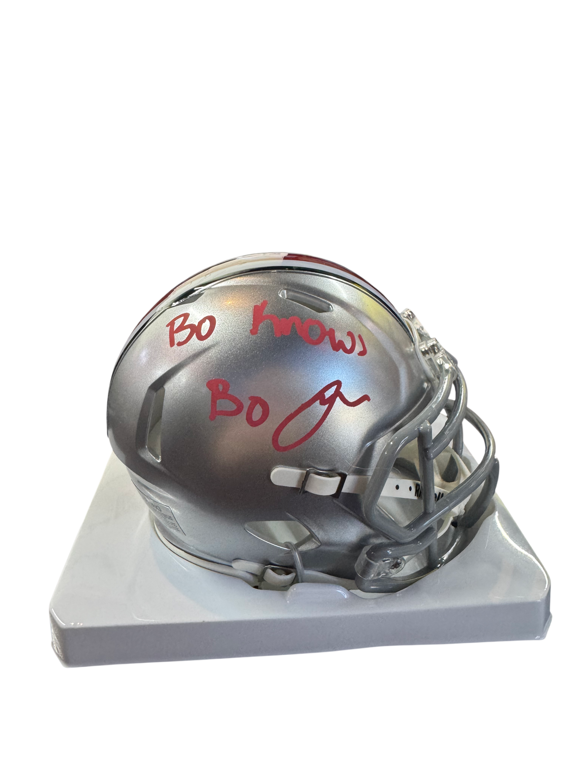 Bo Jackson Signed Autographed Ohio State Mini Helmet With Inscription THESE ARE EXTREMELY LIMITED Prime Time Witness COA