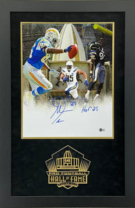 Antonio Gates - EXCLUSIVE PRO FOOTBALL HALL OF FAME PHOTO FRAMING 3D LOGO WITH DOUBLE SUEDE Beckett Coa