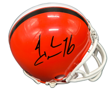 Load image into Gallery viewer, Cleveland Browns Josh Cribbs Hand Signed Autographed Throwback White Face Mask Mini Helmet with JSA COA