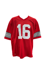 Load image into Gallery viewer, J.T. Barrett Ohio State Buckeyes Signed Autographed Custom Jersey Prime Time Witness COA