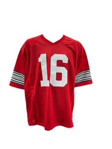 J.T. Barrett Ohio State Buckeyes Signed Autographed Custom Jersey Prime Time Witness COA