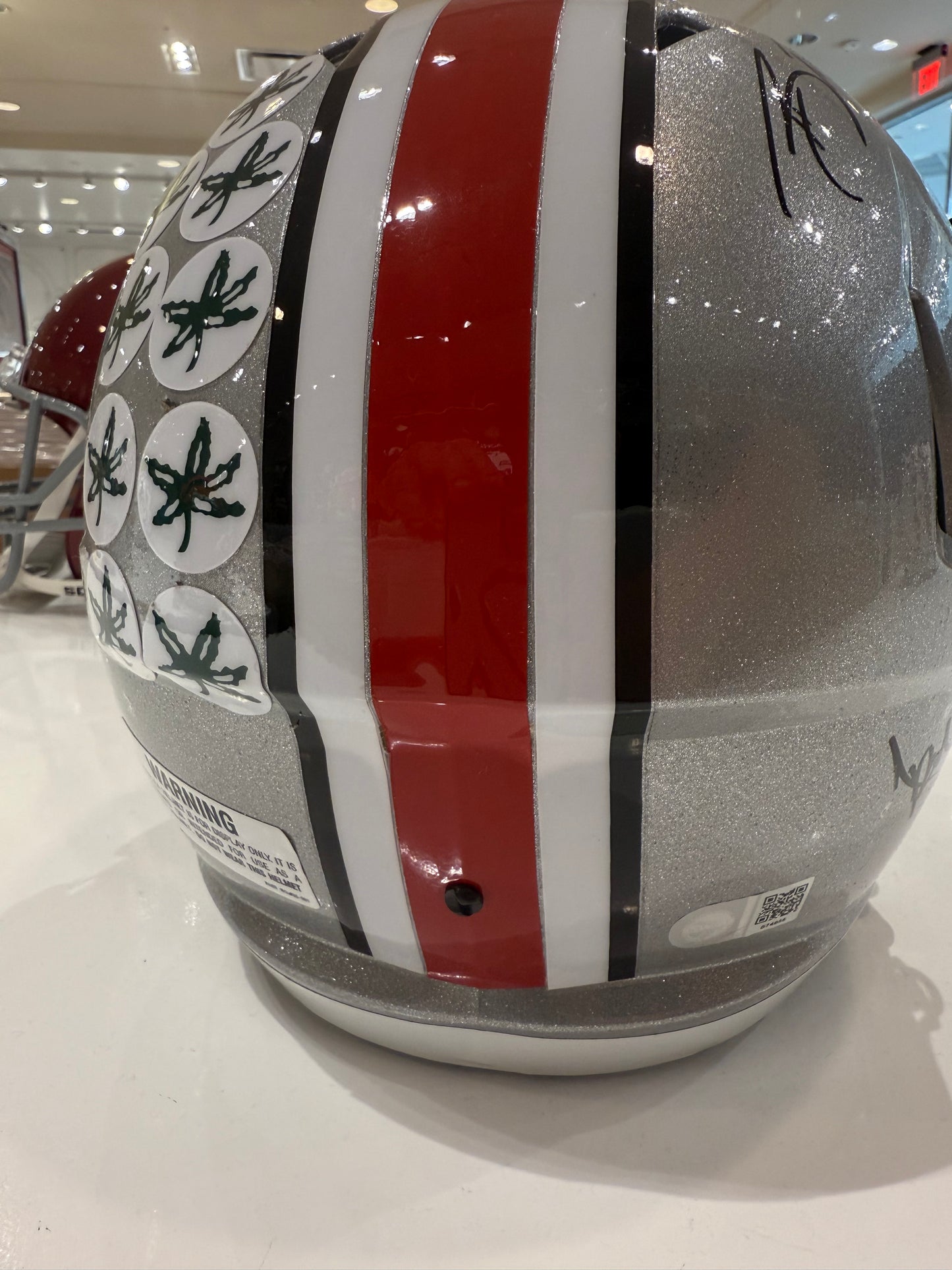 The Ohio State Buckeyes Braxton Miller, Cardale Jones Craig Krenzel Signed Autographed Full Size Replica Helmet Swau COA