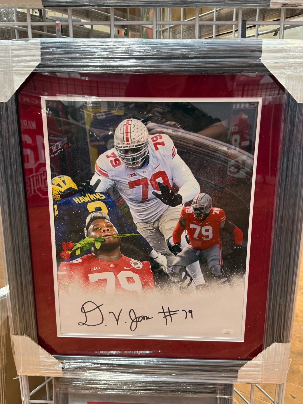 The Ohio State Buckeyes Dawand Jones Signed Autographed 16x20 Photo Custom Framed Swau COA