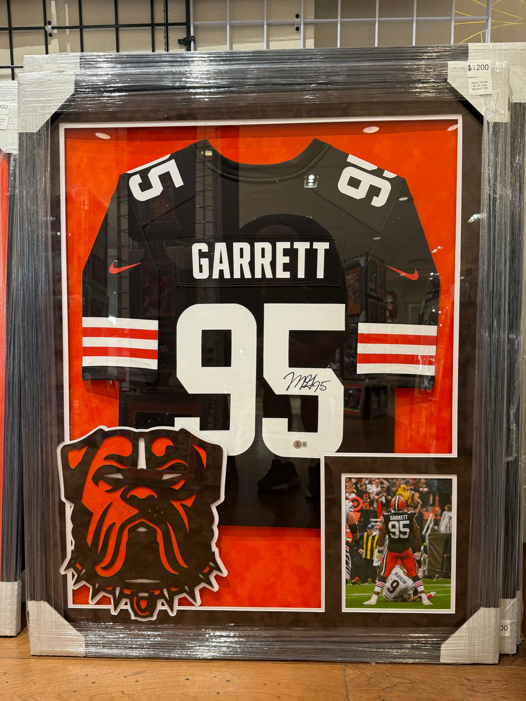 Cleveland Browns Myles Garrett Hand Signed Autographed Nike Jersey Custom Framed BAS COA
