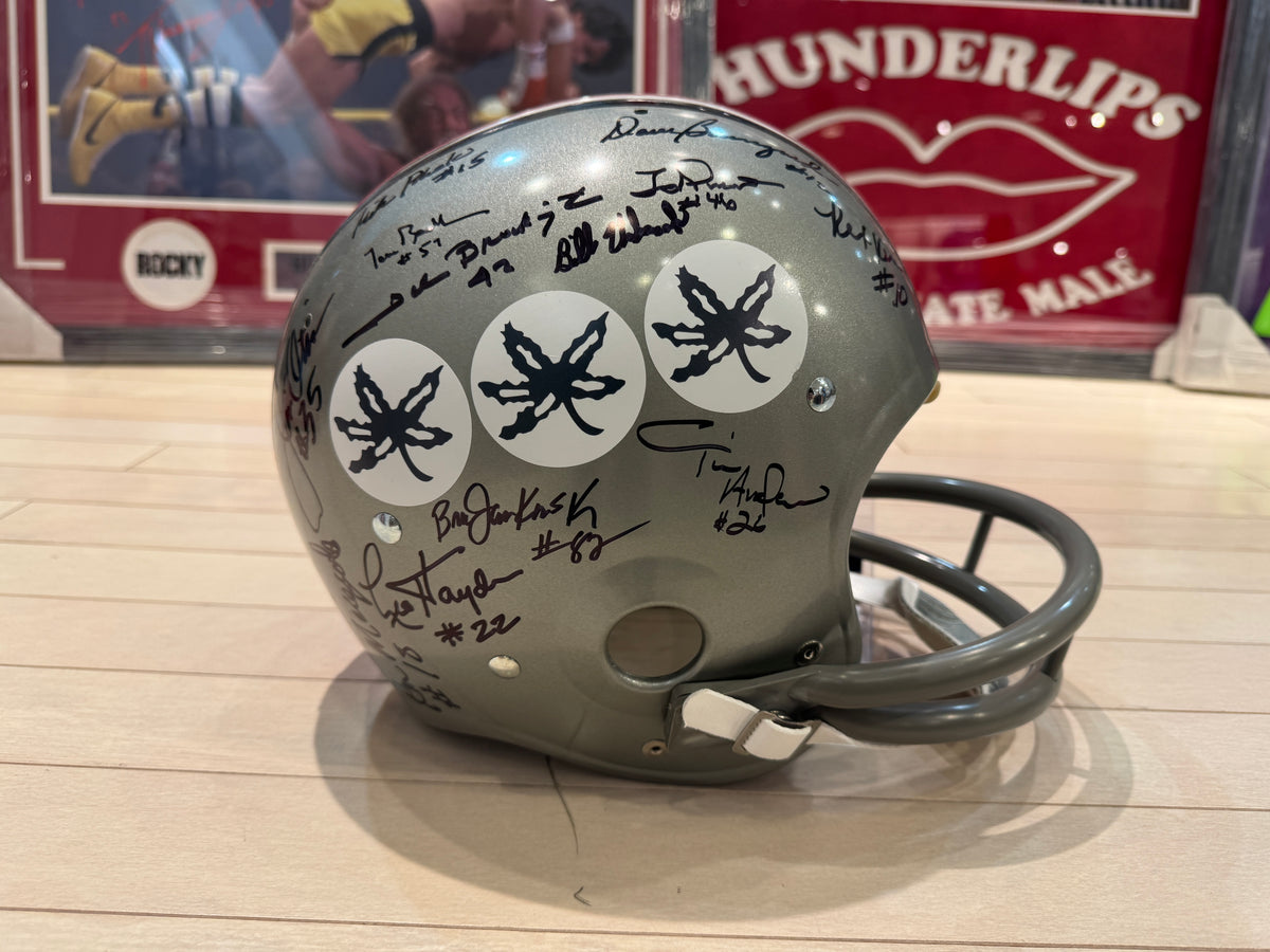 The Ohio State University 1968 National Championship Team Hand Signed Autographed Full Size Suspension Style Replica Helmet with COA