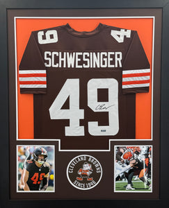 Carson Schwesinger Signed Autographed Custom Brown Jersey Custom Framed Prime Time Witness COA