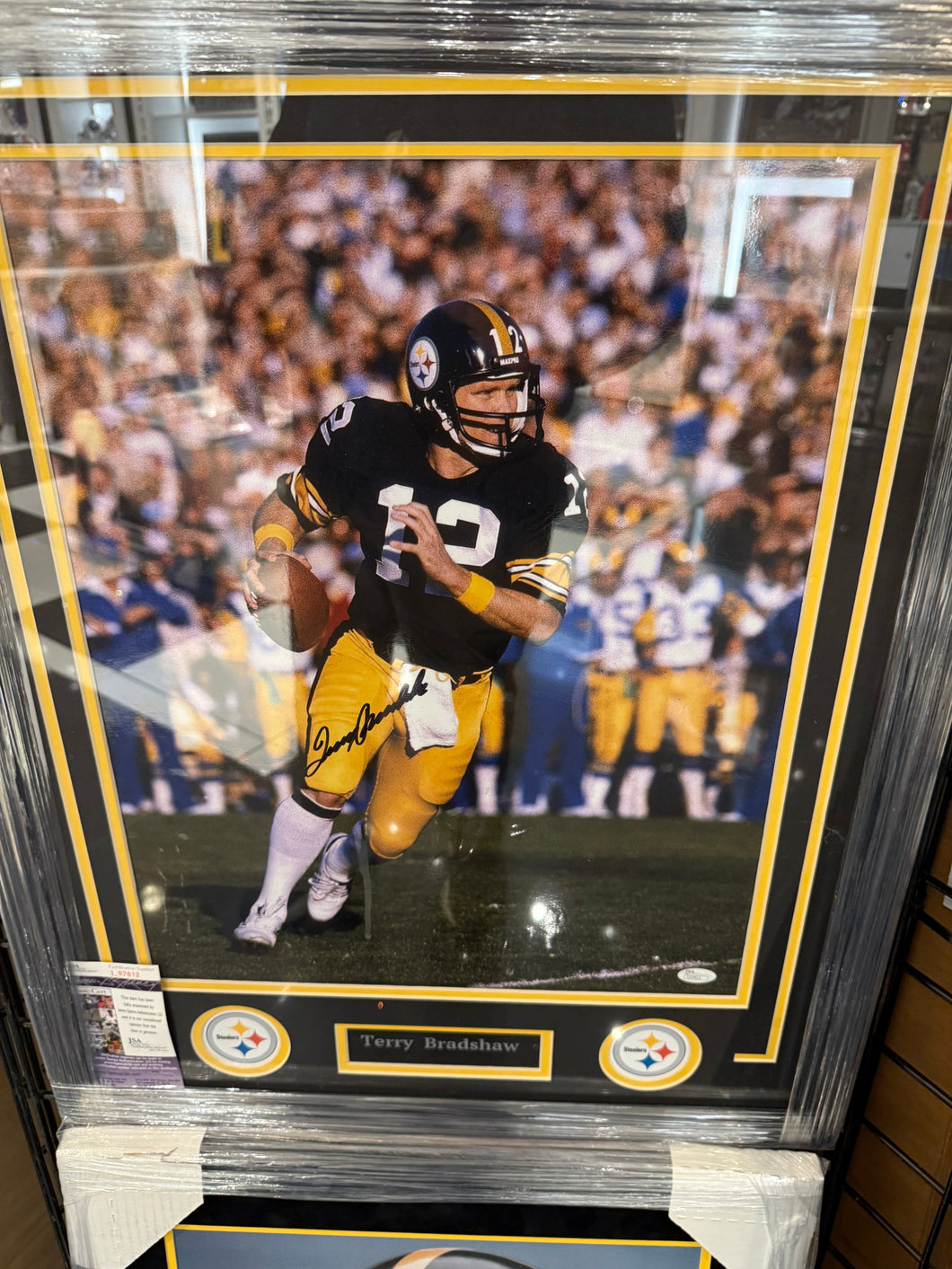 Pittsburgh Steelers Terry Bradshaw Signed Autographed 16x20 Photo Custom Framed JSA COA