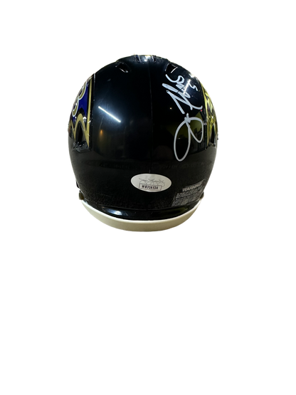 Baltimore Ravens Joe Flacco Hand Signed Autographed Black Mini Helmet with JSA COA