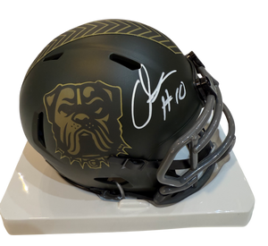 Quinshon Judkins Signed Autographed Cleveland Browns Salute To Service Mini Helmet Prime Time Witness COA