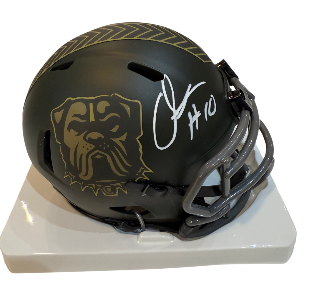 Quinshon Judkins Signed Autographed Cleveland Browns Salute To Service Mini Helmet Prime Time Witness COA