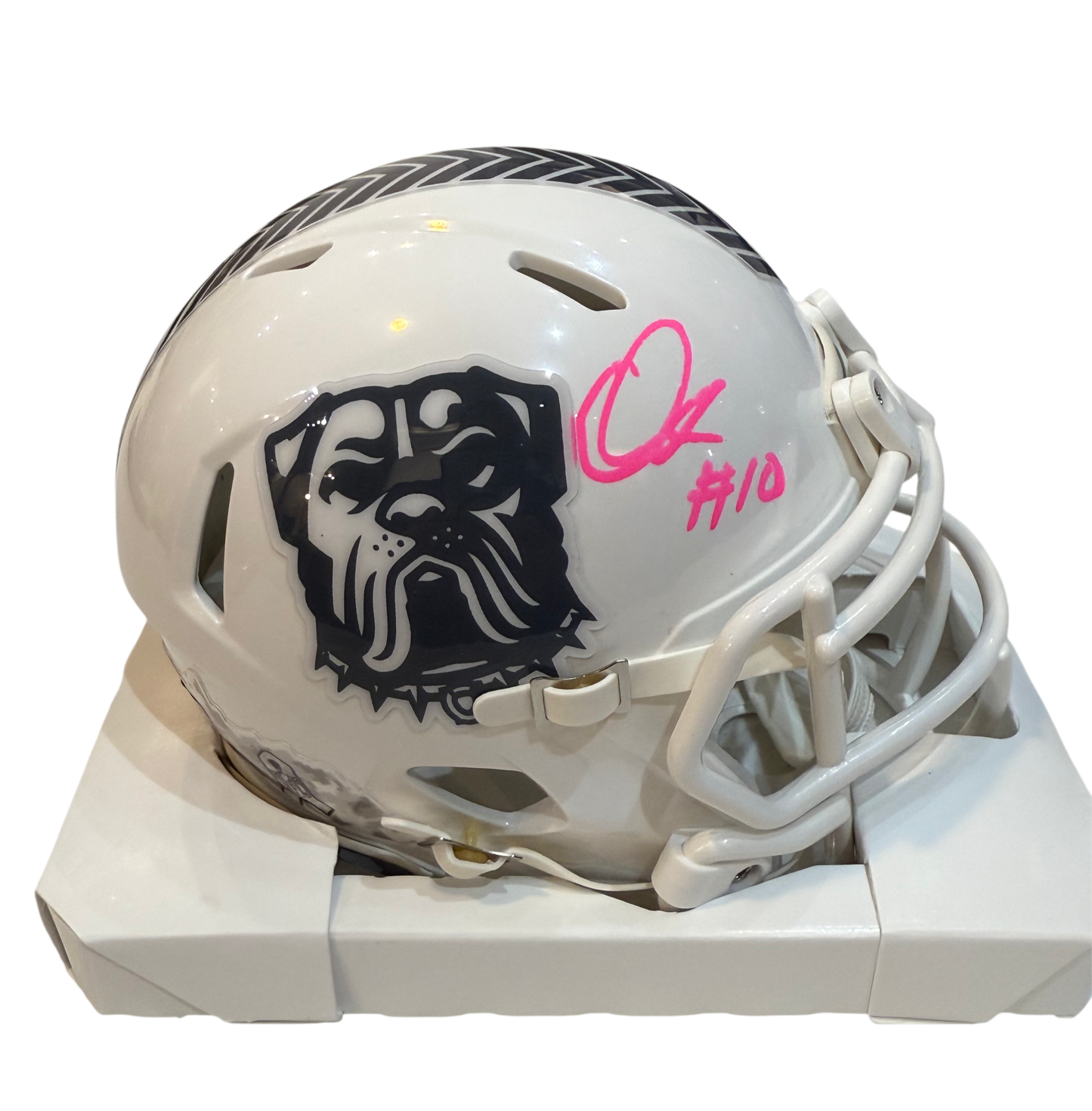 Quinshon Judkins Signed Autographed Cleveland Browns Salute To Service White Mini Helmet LIMITED EDITION #’d to only 3 SIGNED IN PINK PAINT PEN includes COA