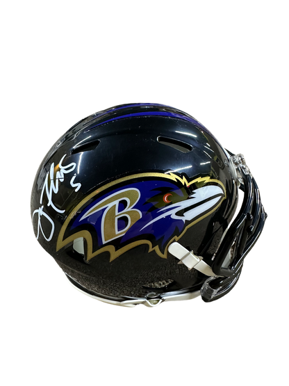 Baltimore Ravens Joe Flacco Hand Signed Autographed Black Mini Helmet with JSA COA