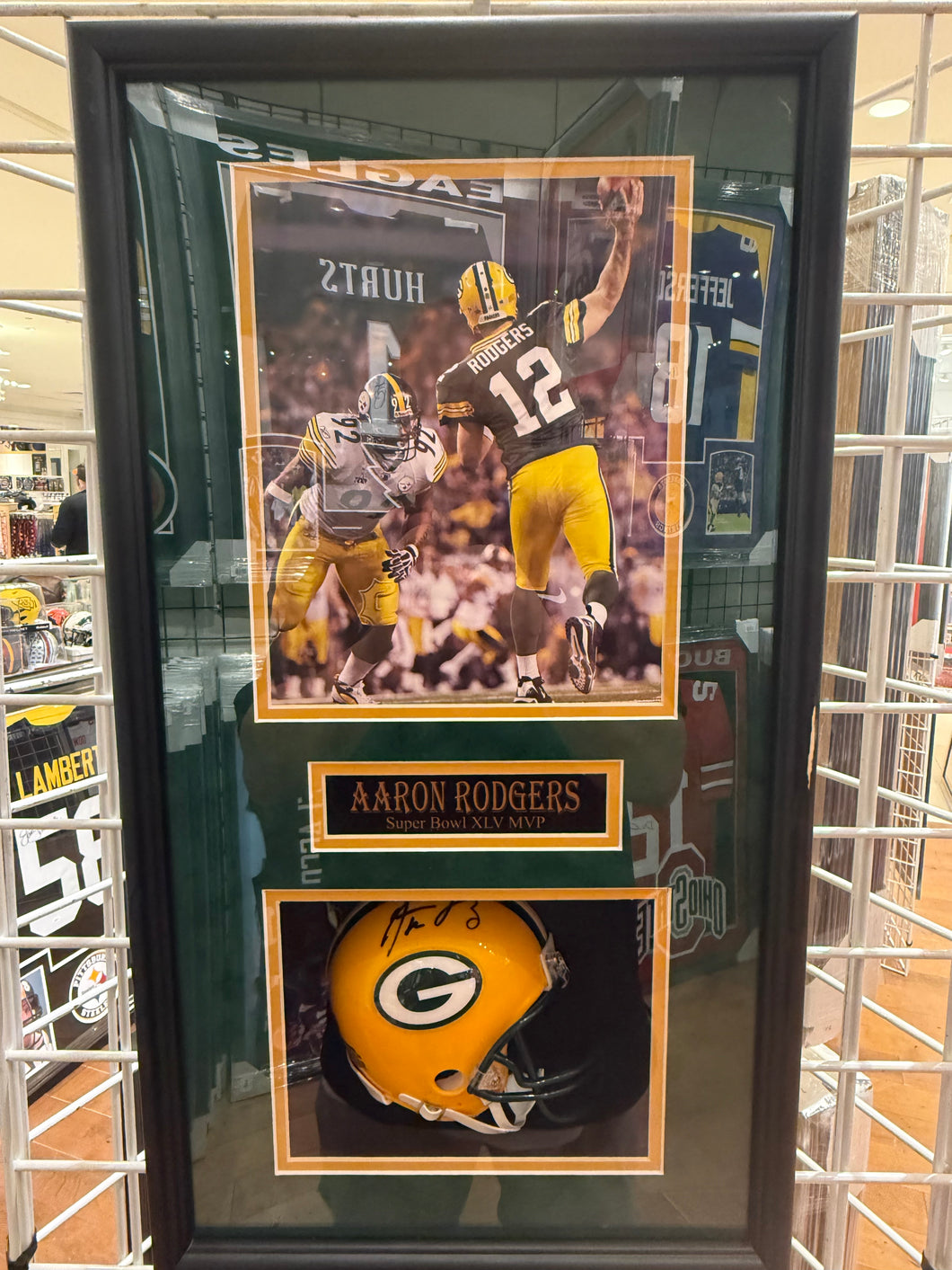 Green Bay Packers Signed Autographed Mini Helmet Custom Framed COA