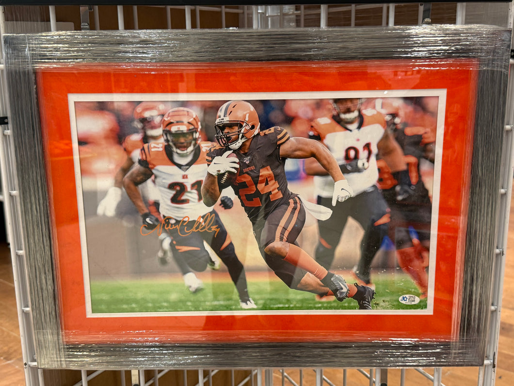 Cleveland Browns Nick Chubb Signed Autographed 11x17 Photo Custom Framed Five Star COA