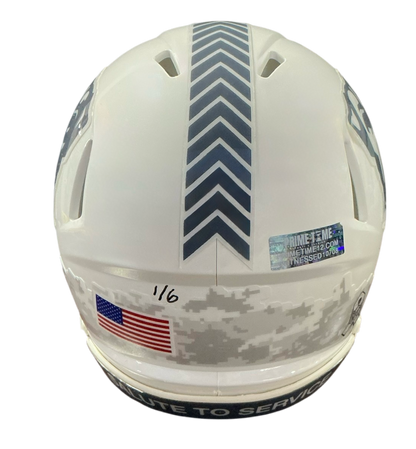 Carson Schwesinger Signed Autographed Cleveland Browns Salute To Service White Mini Helmet LIMITED EDITION #’d to only 6 SIGNED IN PINK PAINT PEN includes COA