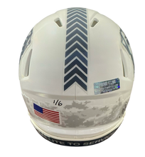 Load image into Gallery viewer, Carson Schwesinger Signed Autographed Cleveland Browns Salute To Service White Mini Helmet LIMITED EDITION #’d to only 6 SIGNED IN PINK PAINT PEN includes COA