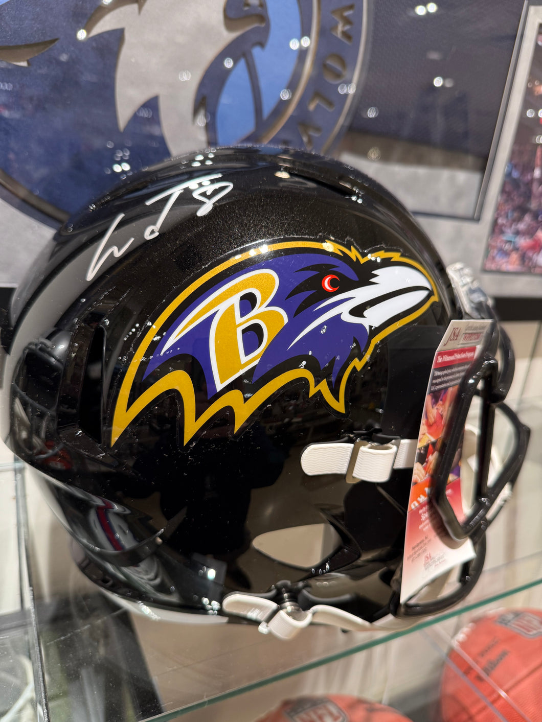 Baltimore Ravens Lamar Jackson Hand Signed Autographed Black Mini Helmet with JSA COA