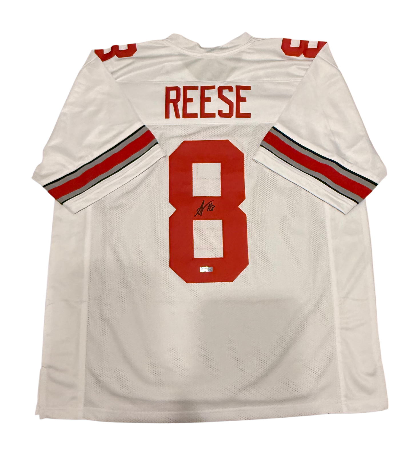 Arvell Reese Signed Autographed Ohio State Buckeyes White Custom Jersey Prime Time Witness COA