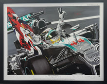 Load image into Gallery viewer, Lewis Hamilton Signed Autographed F1 Lithograph Custom Framed Fanatics COA