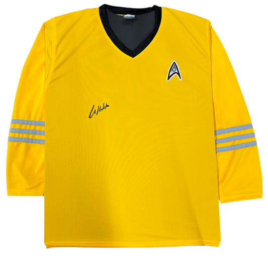 William Shatner Hand Signed Autographed Star Trek Yellow Custom Shirt JSA COA