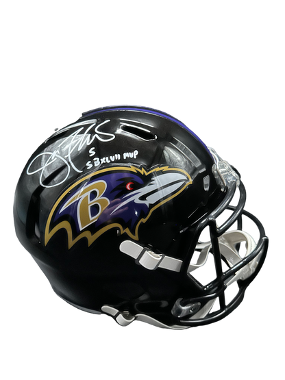 Baltimore Ravens Joe Flacco Hand Signed Autographed Full-Size Replica Helmet with SB XLVII MVP Inscription Includes JSA COA