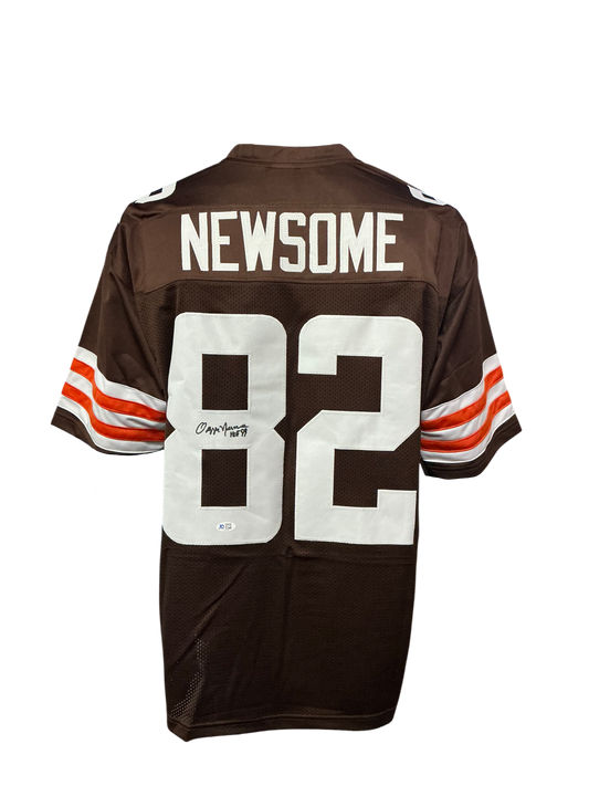 Cleveland Browns Ozzie Newsome Hand Signed Autographed Custom Brown Jersey Five Star COA