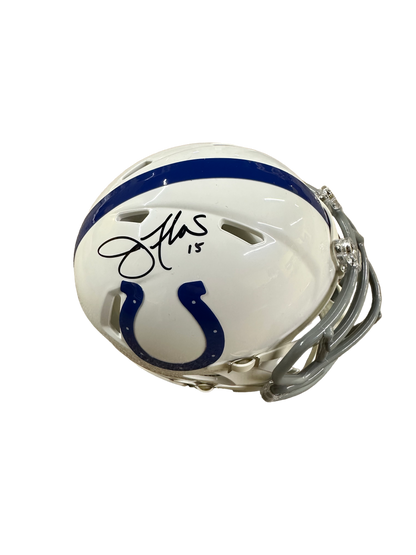 Indianapolis Colts Joe Flacco Hand Signed Autographed Mini Helmet JSA COA