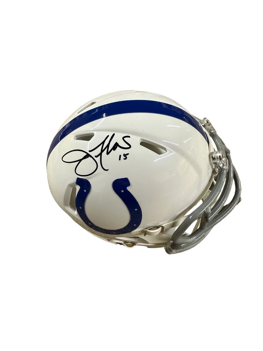 Indianapolis Colts Joe Flacco Hand Signed Autographed Mini Helmet JSA COA