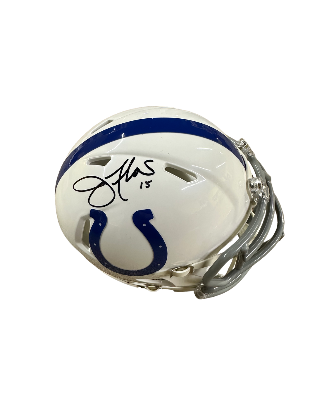 Indianapolis Colts Joe Flacco Hand Signed Autographed Mini Helmet JSA COA